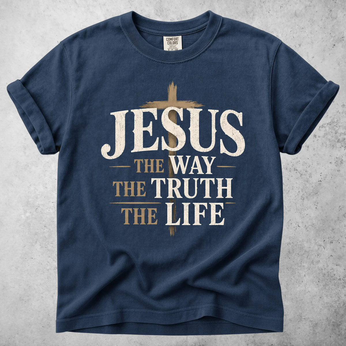 Printify T-Shirt Navy / S JESUS THE WAY THE TRUTH THE LIFE - T-Shirt