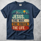 Printify T-Shirt Navy / S Jesus The Way Truth
