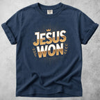 Printify T-Shirt Navy / S Jesus Won T-Shirt