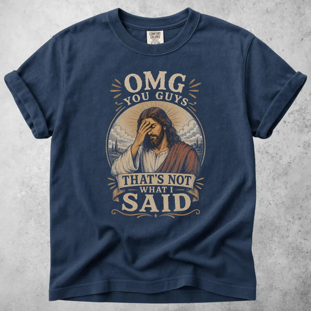 Printify T-Shirt Navy / S OMG T-Shirt
