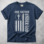 Printify T-Shirt Navy / S ONE NATION UNDER GOD T-Shirt