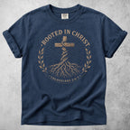 Printify T-Shirt Navy / S Rooted in Christ T-Shirt