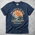 Printify T-Shirt Navy / S THE LORD IS MY ROCK - T-Shirt