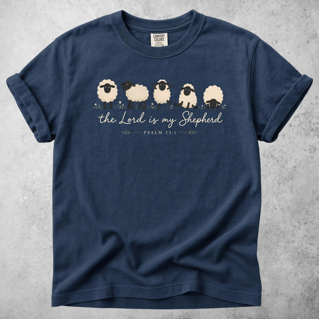 Printify T-Shirt Navy / S The Lord is My Shepherd T-Shirt