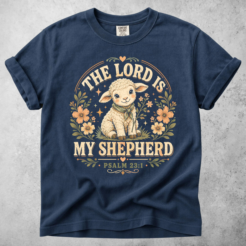 Printify T-Shirt Navy / S THE LORD IS MY SHEPHERD - T-Shirt