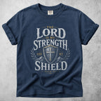 Printify T-Shirt Navy / S THE LORD IS MY STRENGTH - T-Shirt