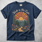 Printify T-Shirt Navy / S Walk in His Light T-Shirt