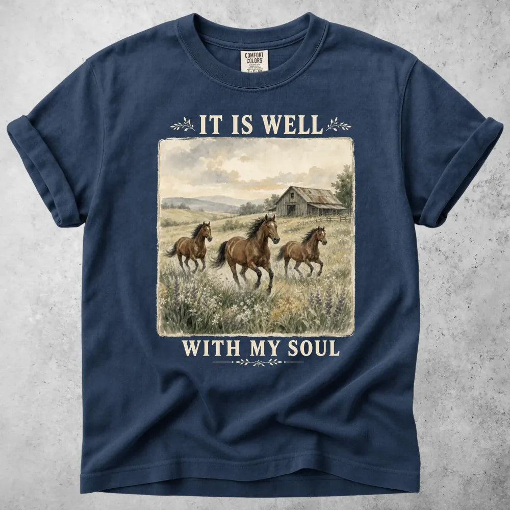 Printify T-Shirt Navy / S Well With Soul T-Shirt