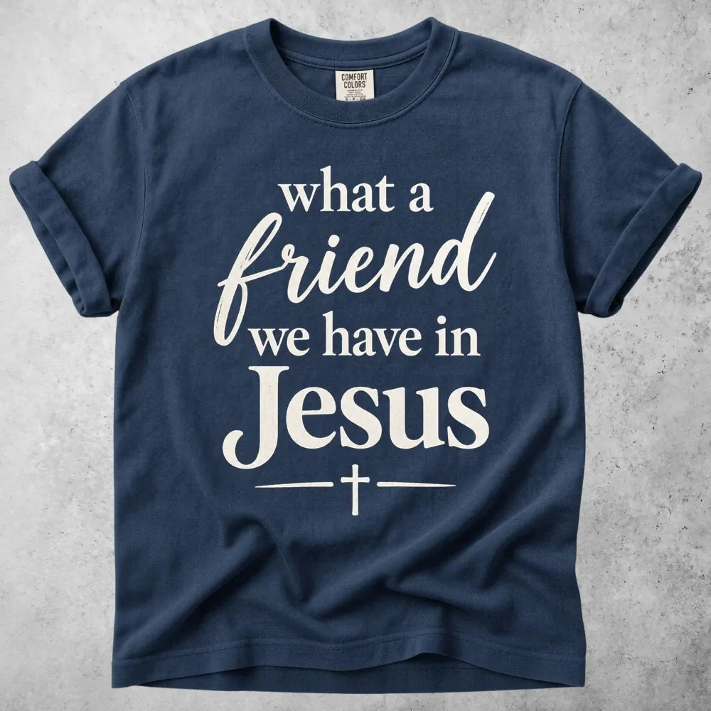 Printify T-Shirt Navy / S What a Friend T-Shirt