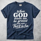 Printify T-Shirt Navy / S When GOD Made Me