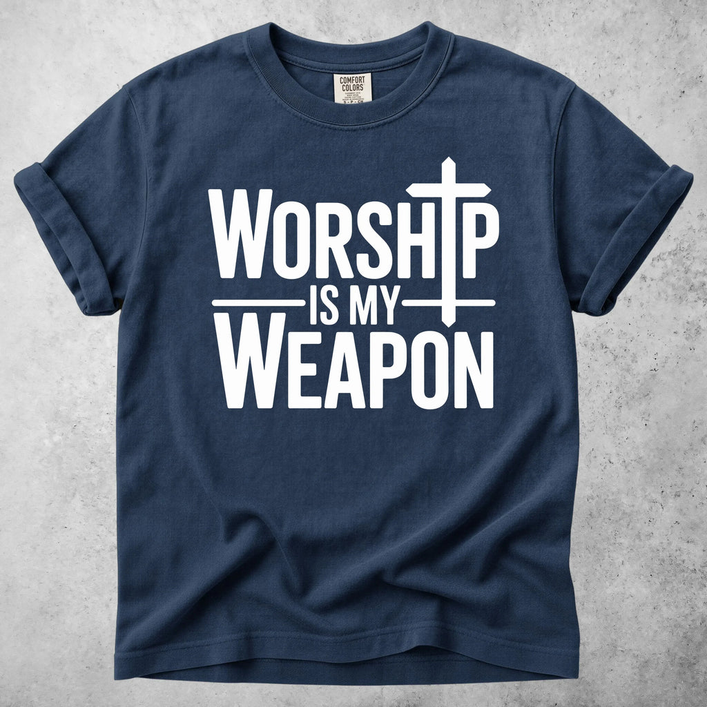 Printify T-Shirt Navy / S WORSHIP - T-Shirt