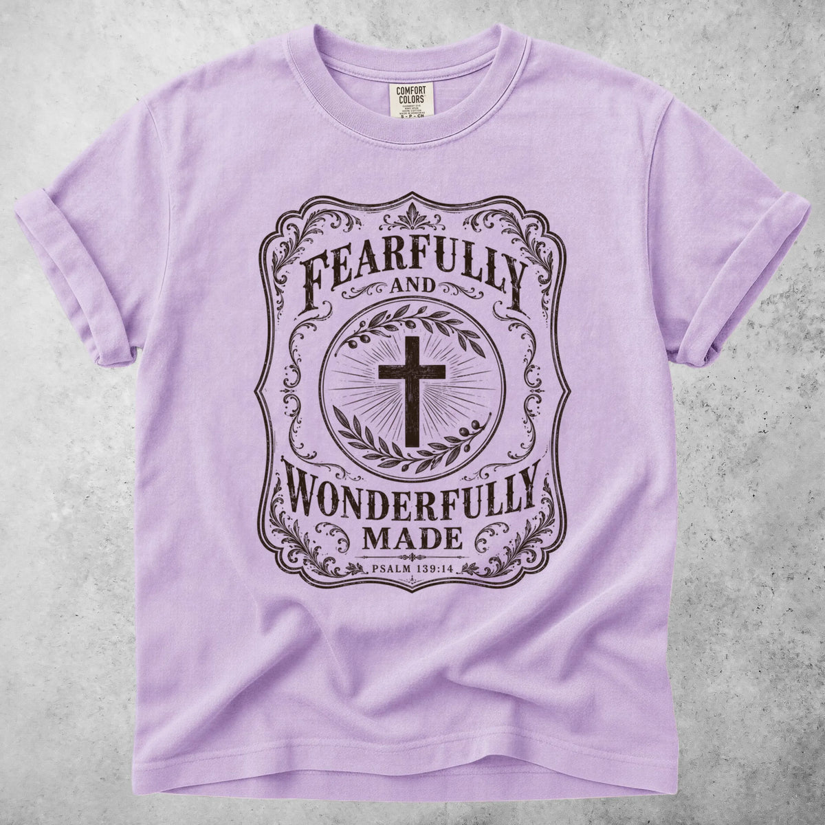 Printify T-Shirt Orchid / S Fearfully and Wonderfully Made – Psalm 139:14 T-Shirt