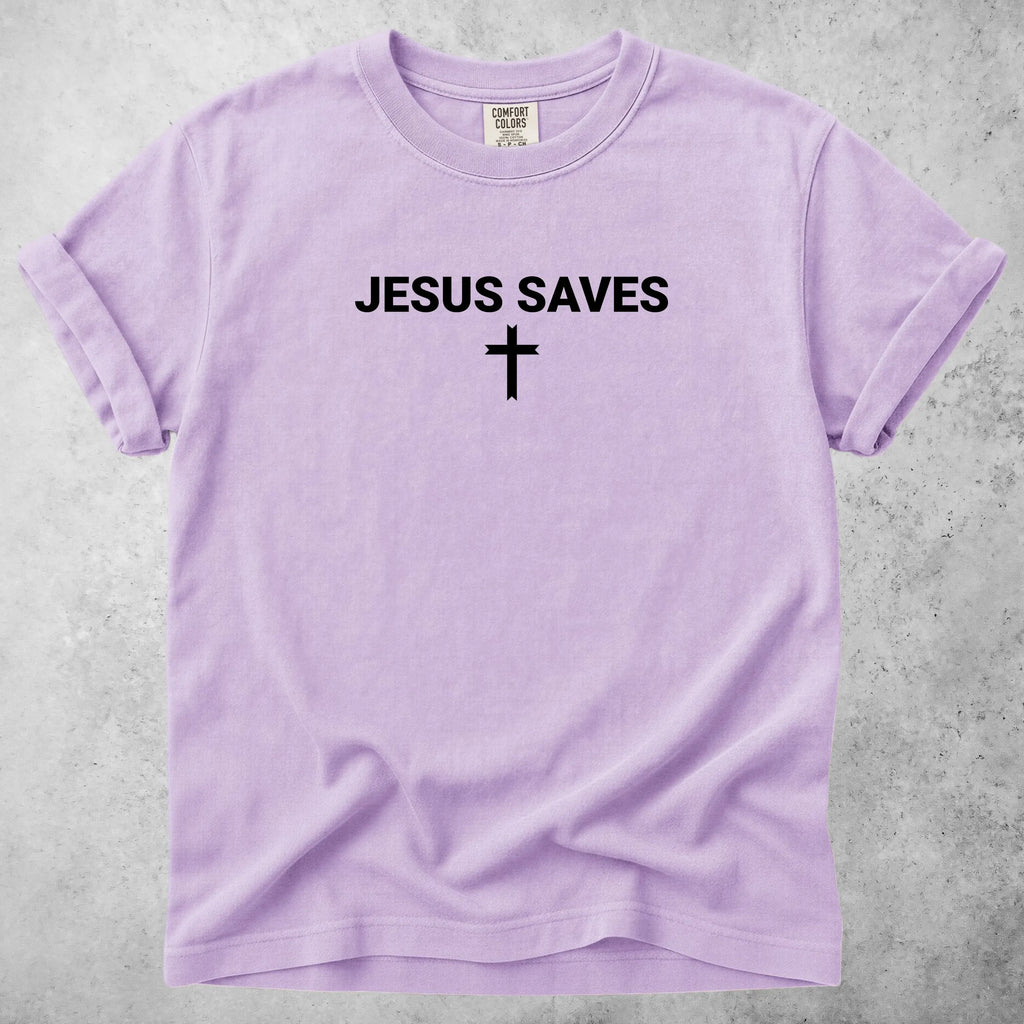 Printify T-Shirt Orchid / S JESUS SAVES T-Shirt