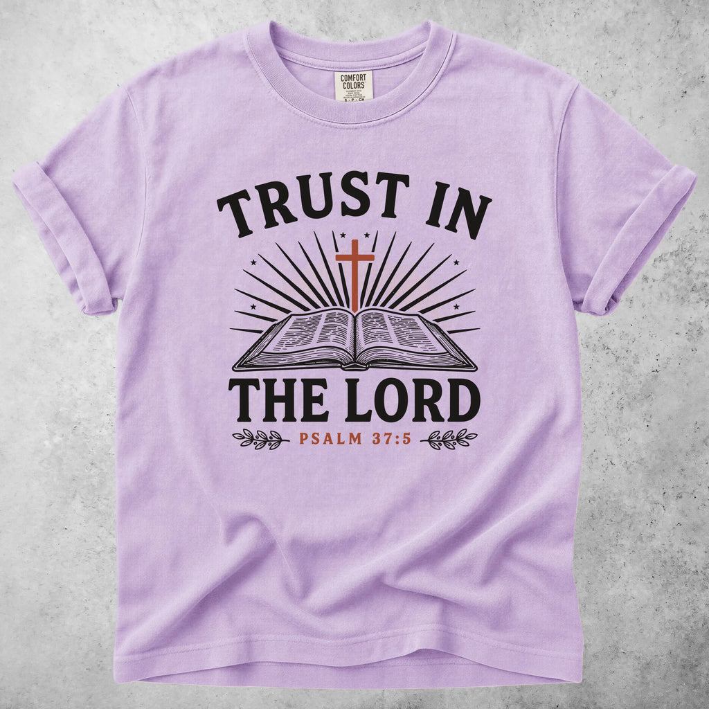 Printify T-Shirt Orchid / S trust in the lord psalm 37 5 christian faith bible T-Shirt