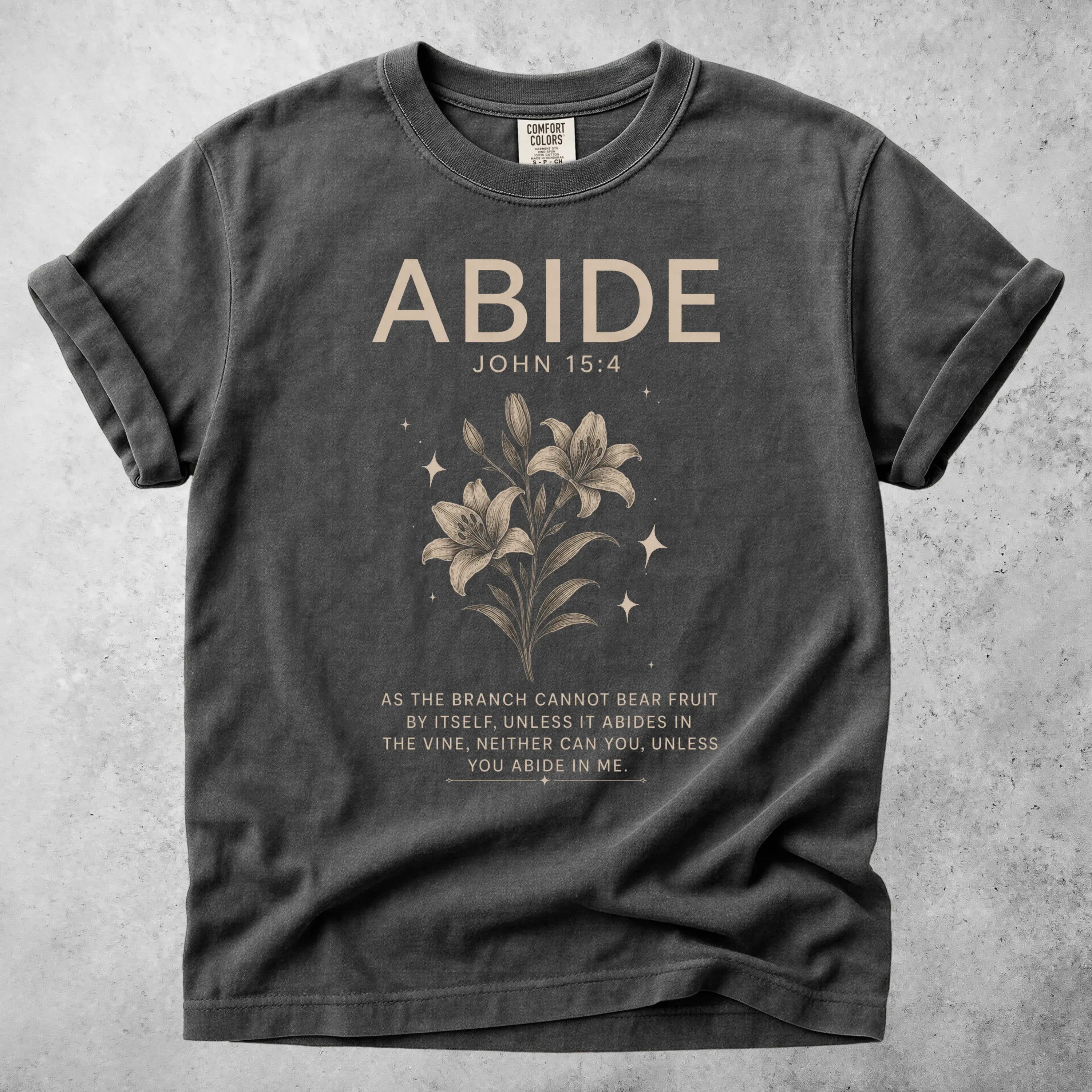 Printify T-Shirt Pepper / S ABIDE John 15:4