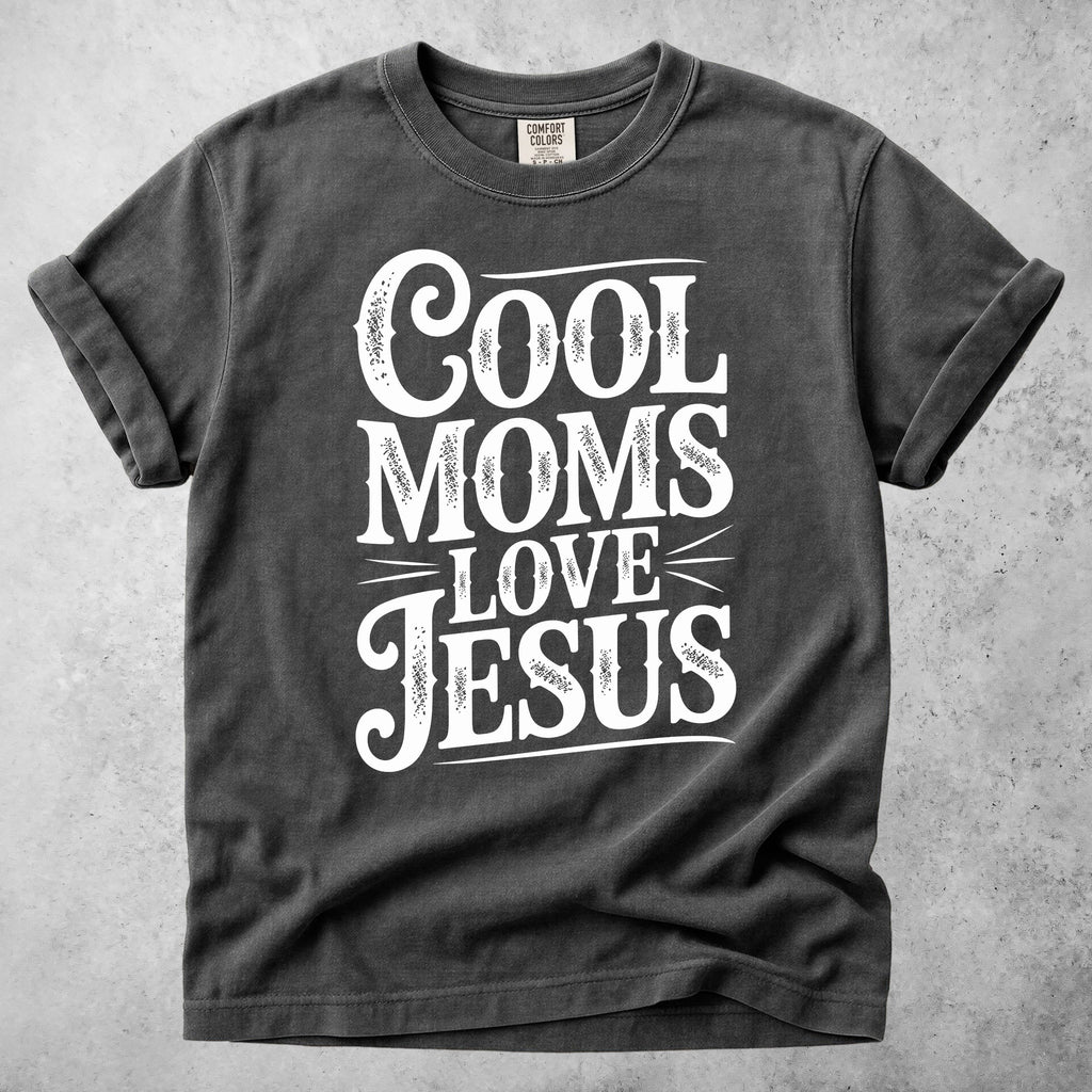 Printify T-Shirt Pepper / S Cool Moms Love Jesus