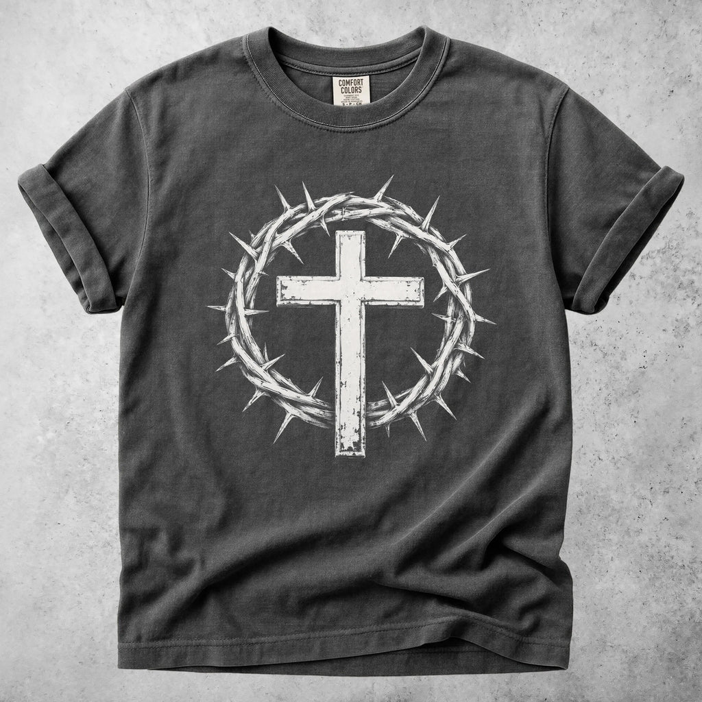 Printify T-Shirt Pepper / S crown of thorns cross christian faith T-Shirt