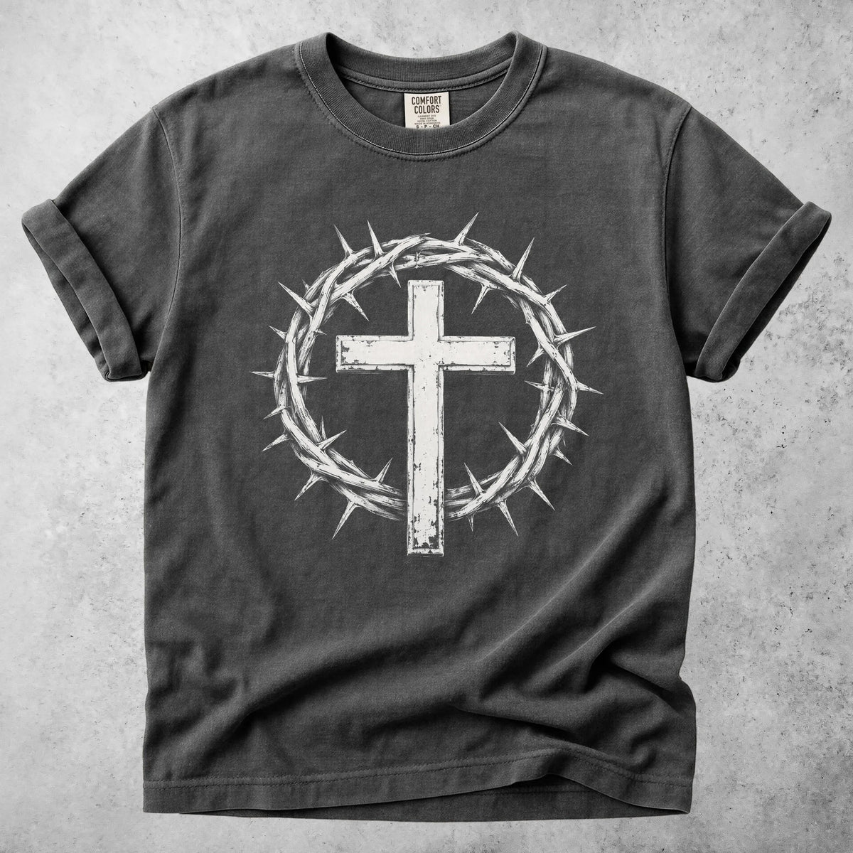 Printify T-Shirt Pepper / S crown of thorns cross christian faith T-Shirt