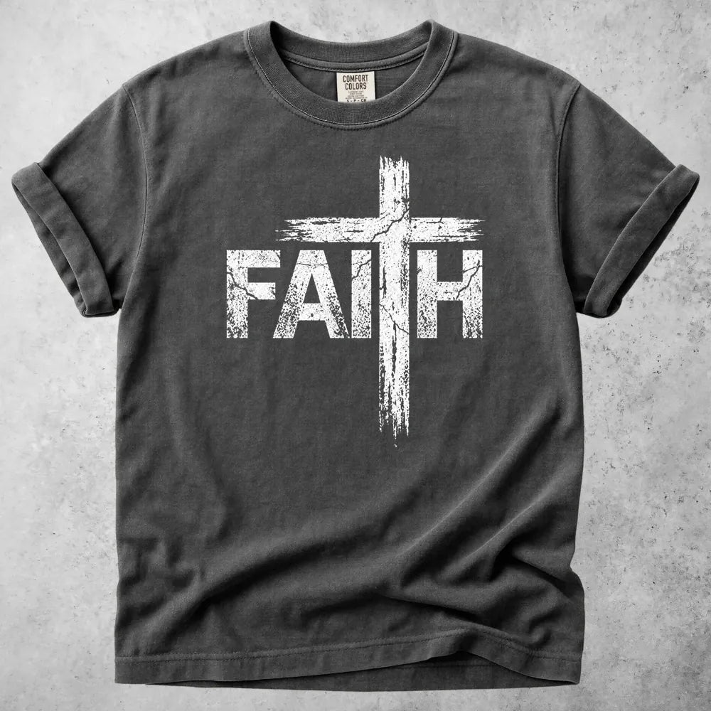 Printify T-Shirt Pepper / S Faith Cross T-Shirt