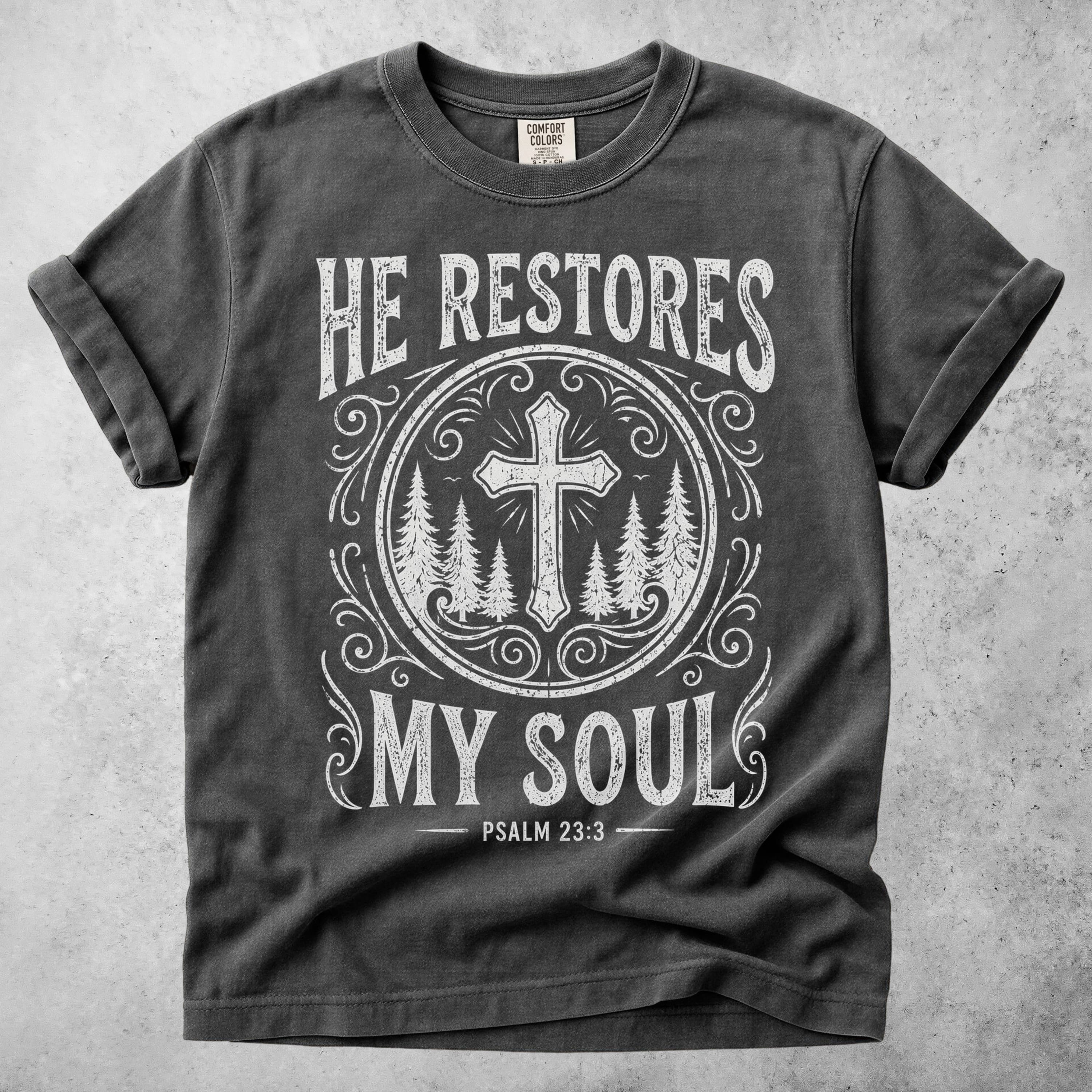 Printify T-Shirt Pepper / S He Restores My Soul