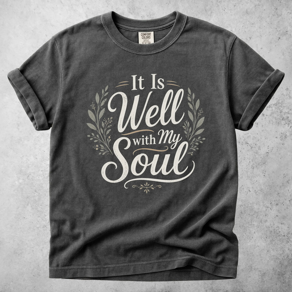 Printify T-Shirt Pepper / S It Is Well with My Soul T-Shirt