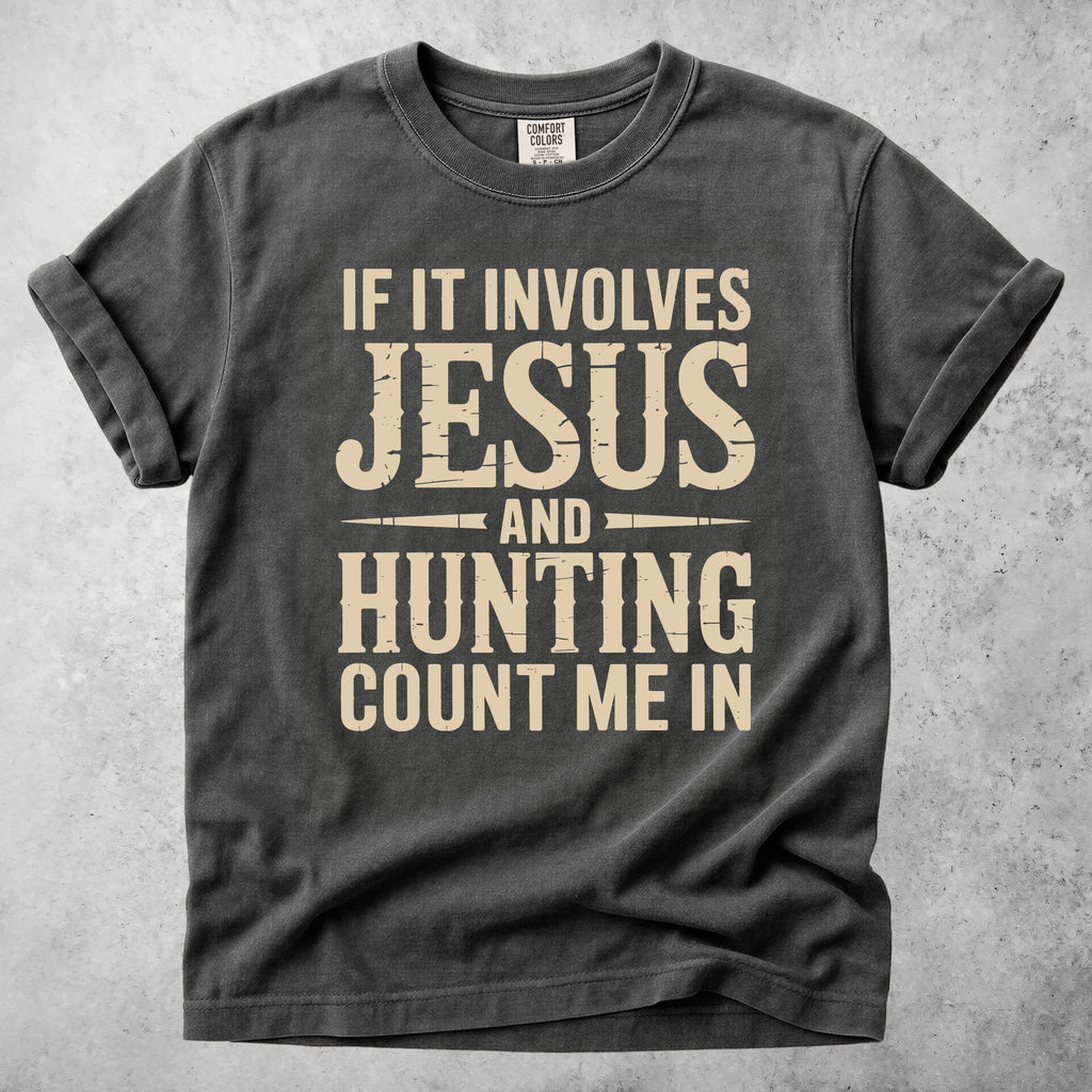 Printify T-Shirt Pepper / S Jesus and Hunting T-Shirt