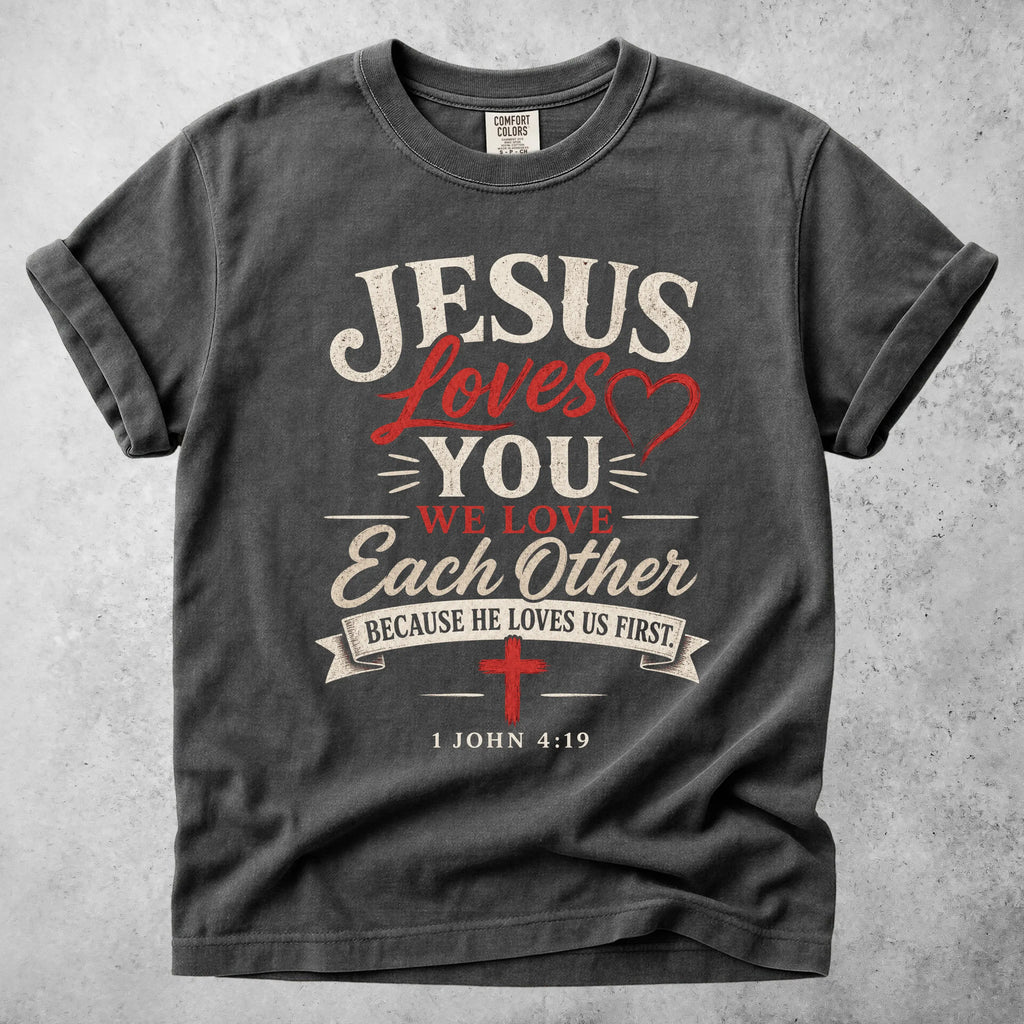 Printify T-Shirt Pepper / S Jesus Loves You - T-Shirt