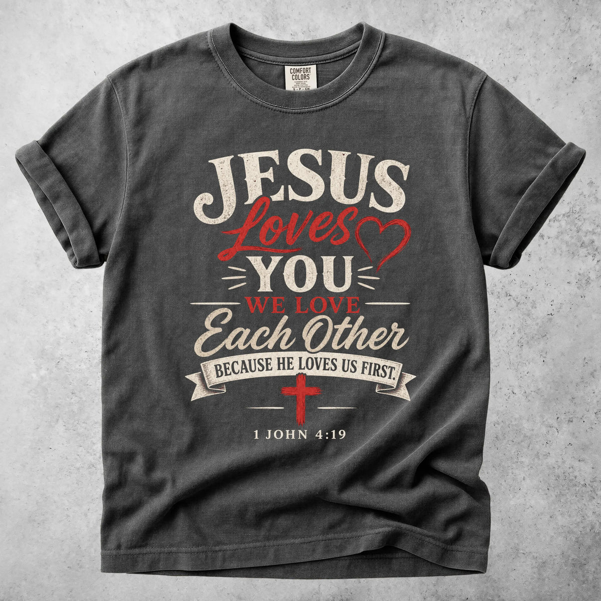 Printify T-Shirt Pepper / S Jesus Loves You - T-Shirt