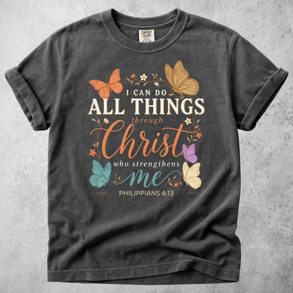 Printify T-Shirt Pepper / S Philippians 4-13 T-Shirt
