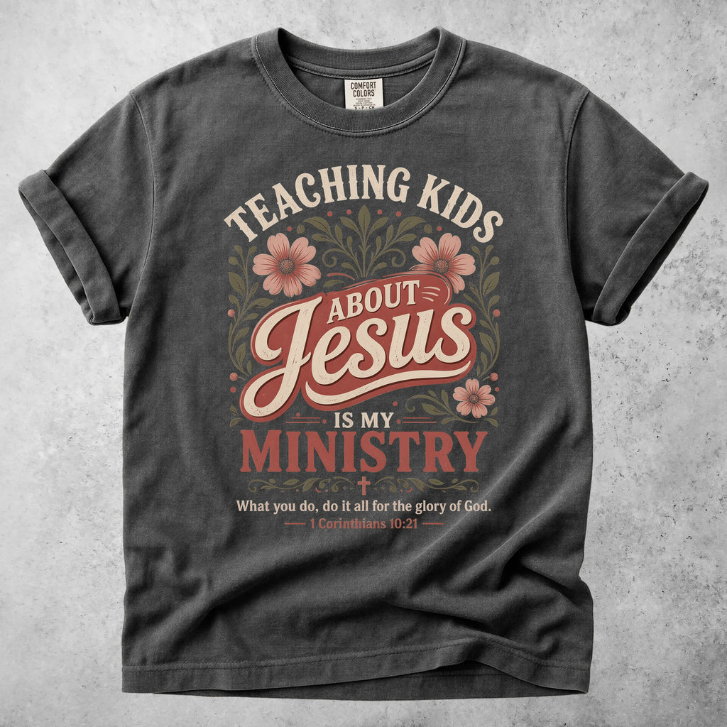 Printify T-Shirt Pepper / S TEACHING KIDS ABOUT Jesus -Shirt