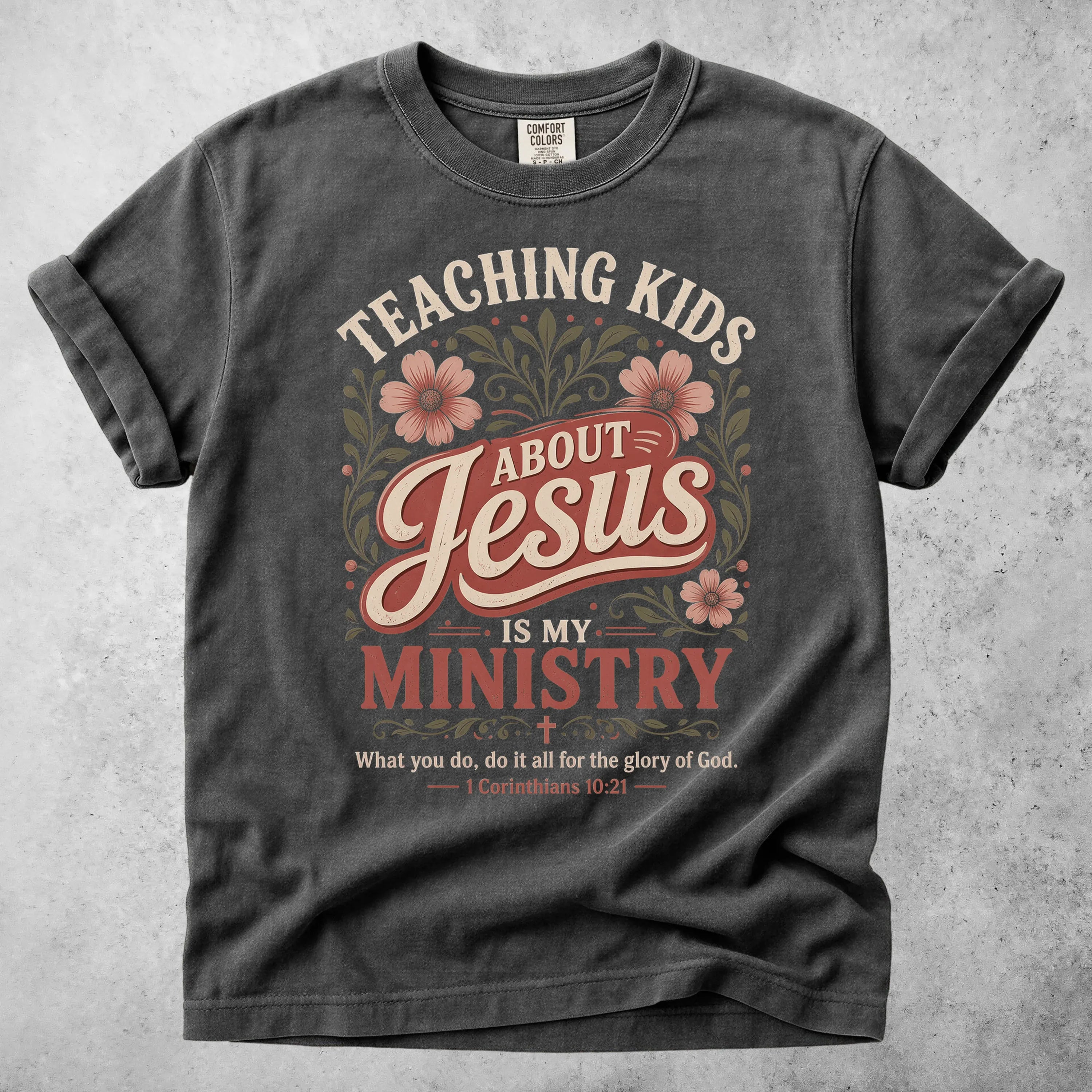 Printify T-Shirt Pepper / S TEACHING KIDS ABOUT Jesus -Shirt