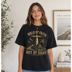 Printify T-Shirt Walk By Faith Lighthouse