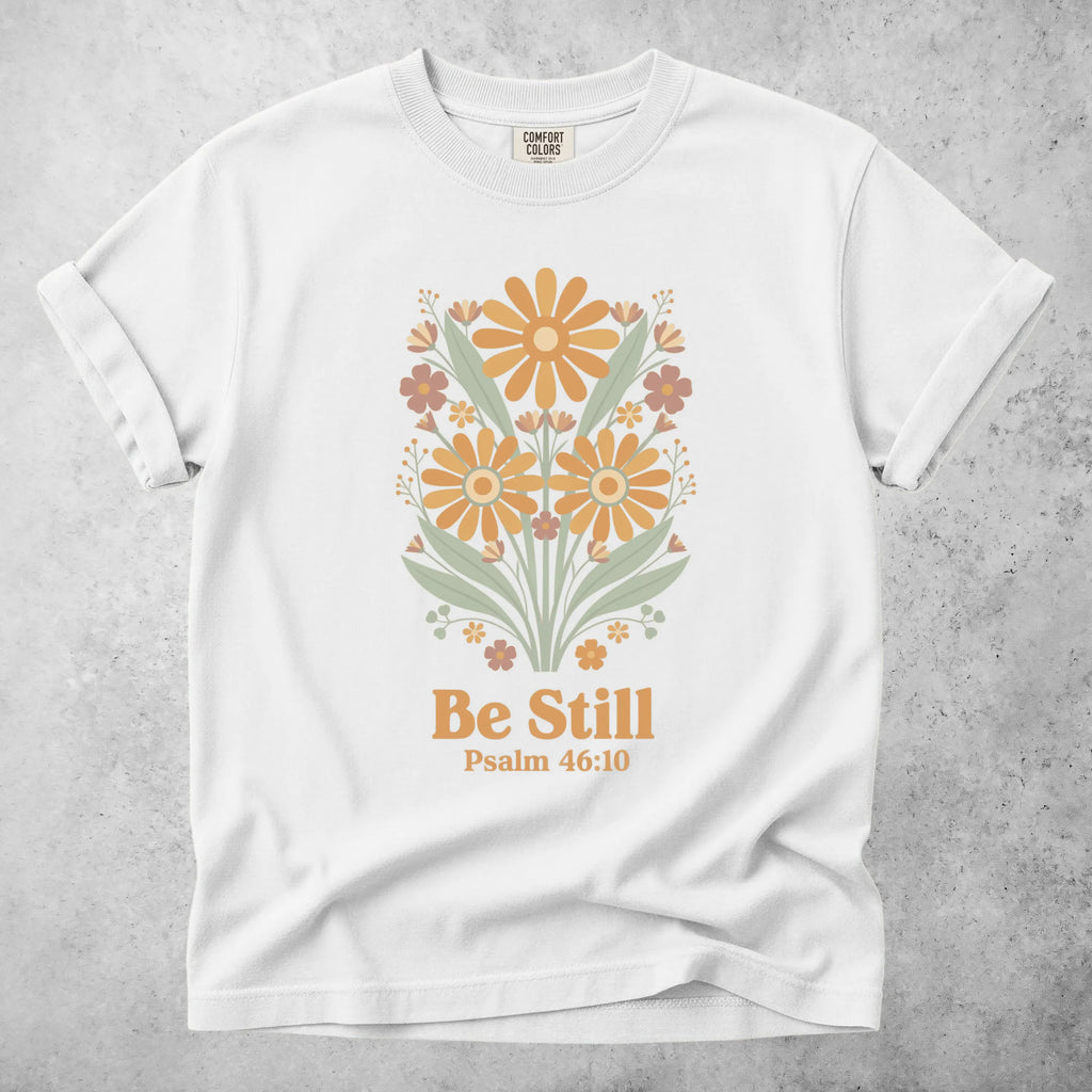Printify T-Shirt White / S Be Still – Psalm 46:10 T-Shirt