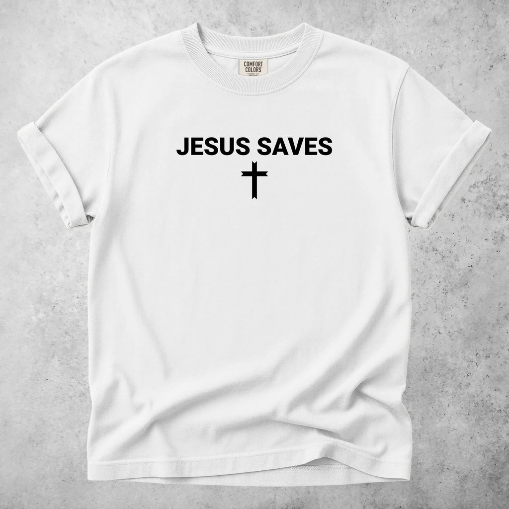 Printify T-Shirt White / S JESUS SAVES T-Shirt