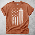 Printify T-Shirt Yam / S American Flag Cross T-Shirt