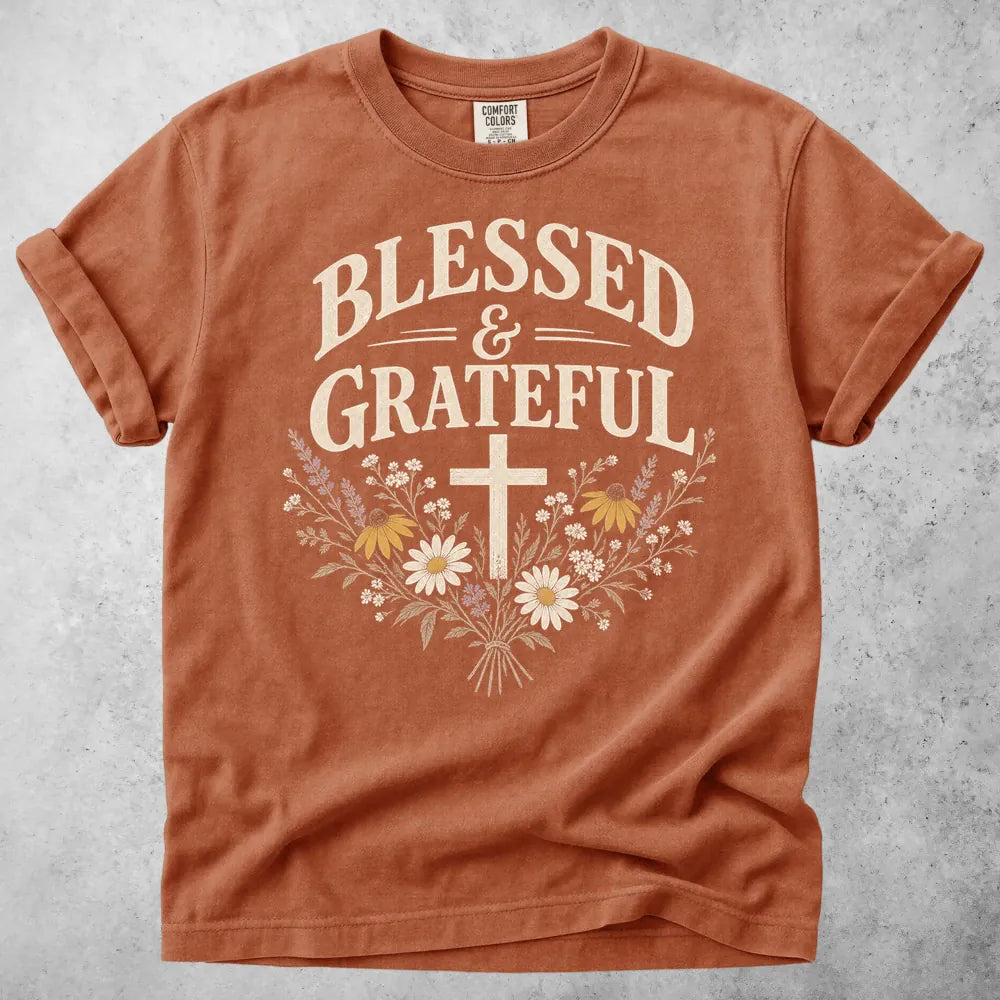 Printify T-Shirt Yam / S Blessed & Grateful T-Shirt