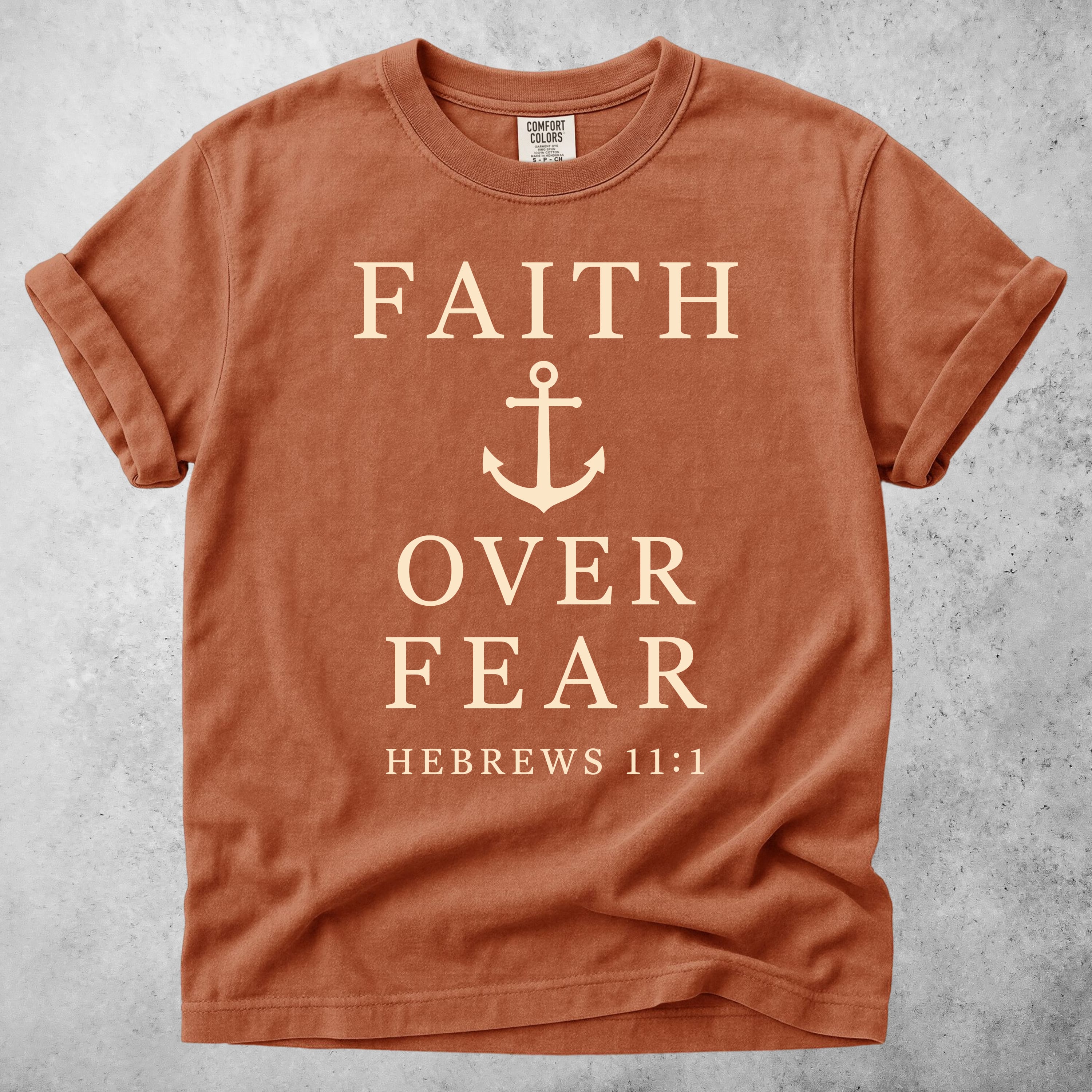 Printify T-Shirt Yam / S Faith Over Fear Anchor - Hebrews 11:1