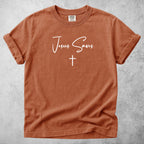 Printify T-Shirt Yam / S Jesus Saves - Minimal Cross Faith