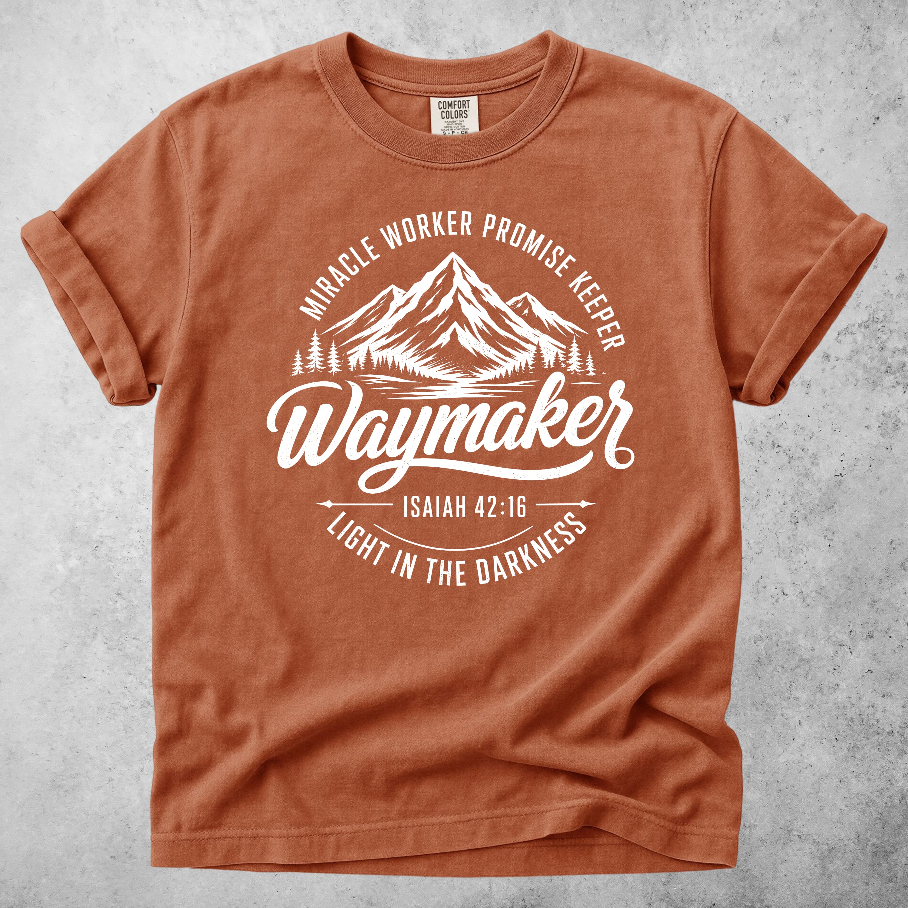 Printify T-Shirt Yam / S Waymaker Isaiah 42:16 Mountain